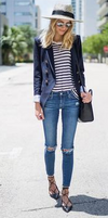 Yves St. Laurent navy jacket Size 8UK