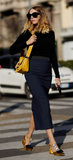 Prada midnight blue wool skirt Size 8UK