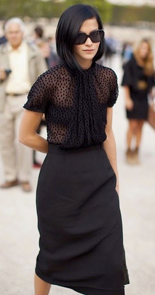 Lanvin black silk skirt Size 8UK