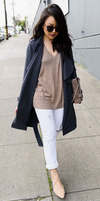 Anya Hindmarch taupe leather tote bag