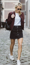 Ruffo suede bomber jacket Size 8UK