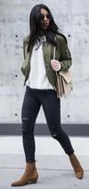 Ruffo suede bomber jacket Size 8UK