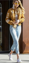 Ruffo suede bomber jacket Size 8UK