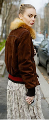 Ruffo suede bomber jacket Size 8UK
