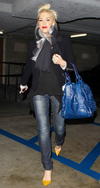 Prada royal blue leather handbag