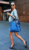Prada royal blue leather handbag