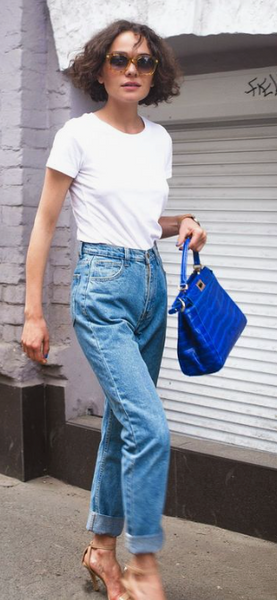 Prada royal blue leather handbag