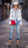 Chanel ivory tweed jacket Size 12UK