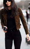 Nicole Farhi leather biker jacket Size 8UK