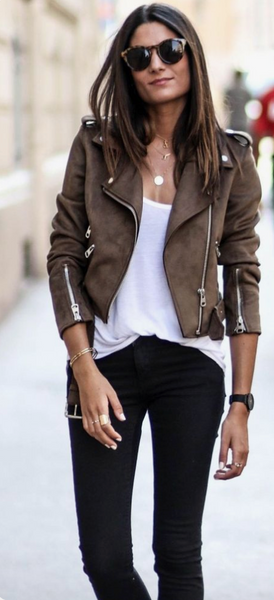 Nicole Farhi leather biker jacket Size 8UK