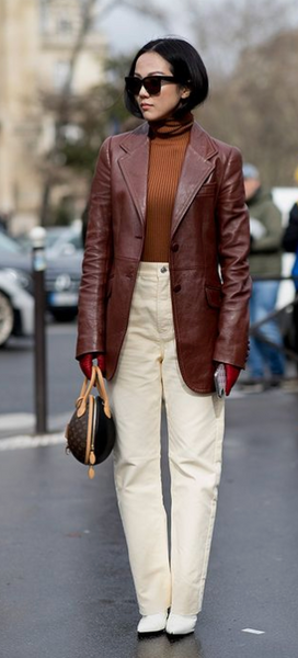 Yves Saint Laurent leather blazer Size 10UK