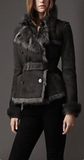 Burberry grey shearling jacket