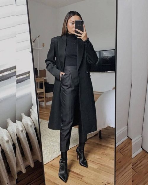 Prada black wool coat Size 10UK